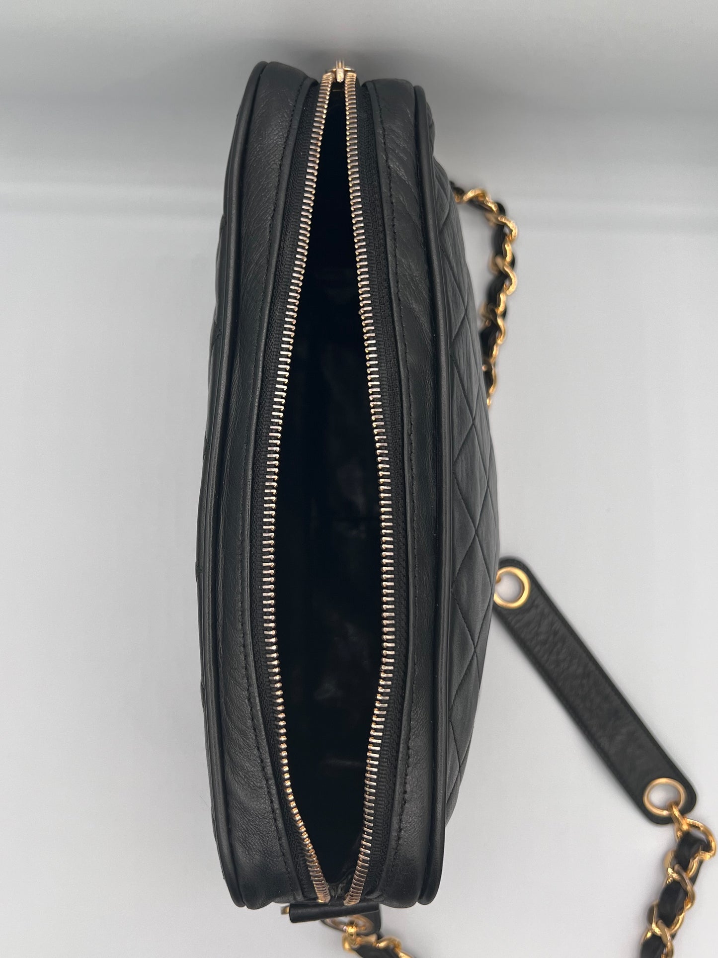 Vintage Chanel Black Leather Camera Bag