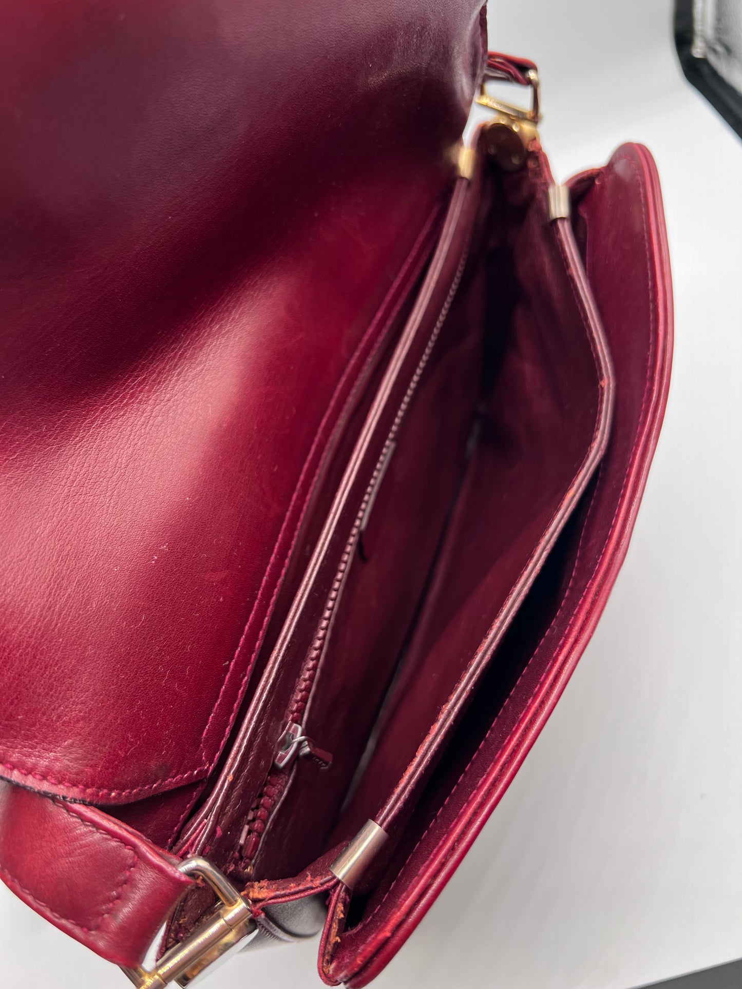 Vintage Celine Triomphe Bordeaux Shoulder Bag