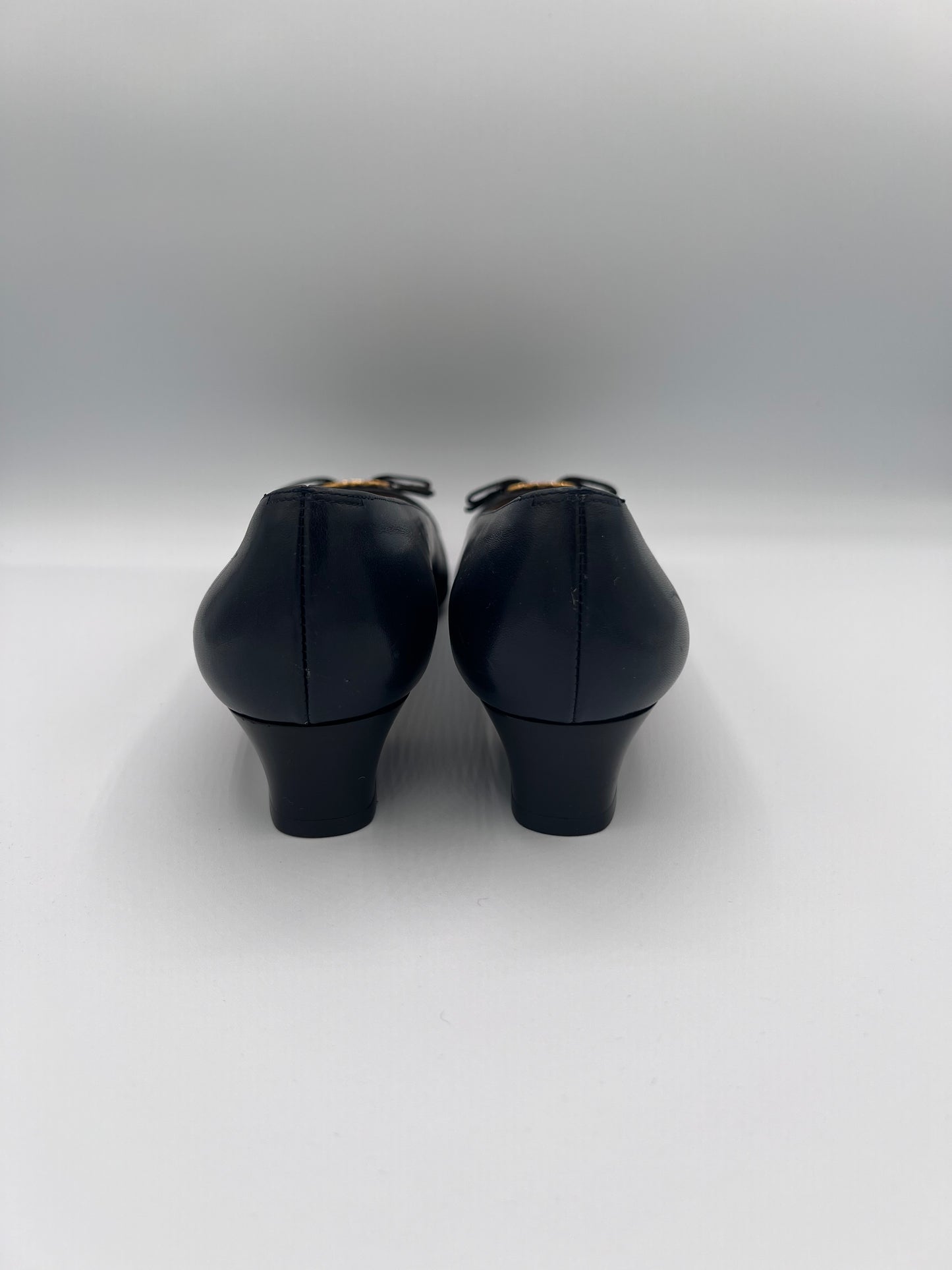Black Ferragamo Heeled Ballet Flats