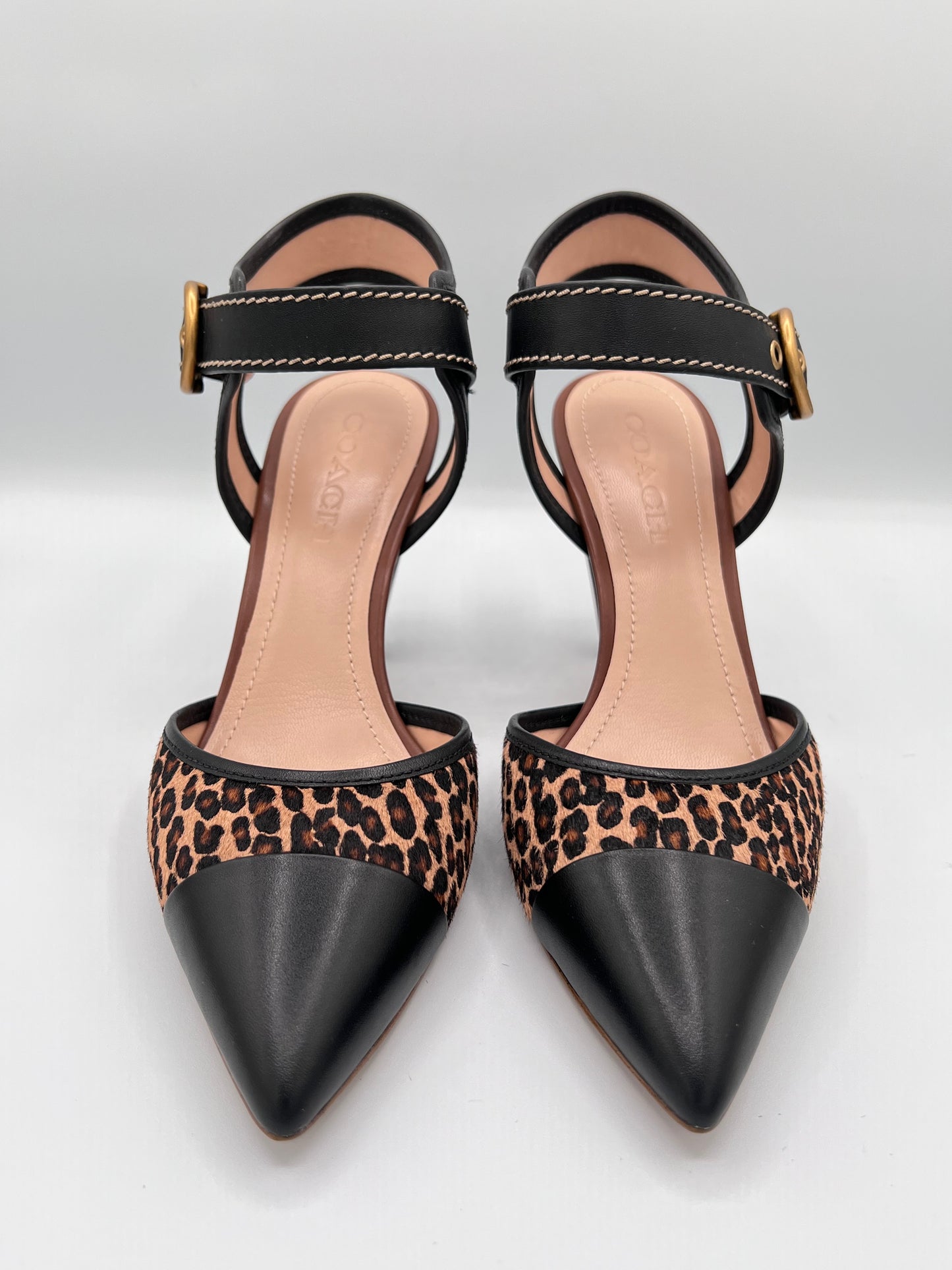 Coach Leopard Pointed-Toe Heels