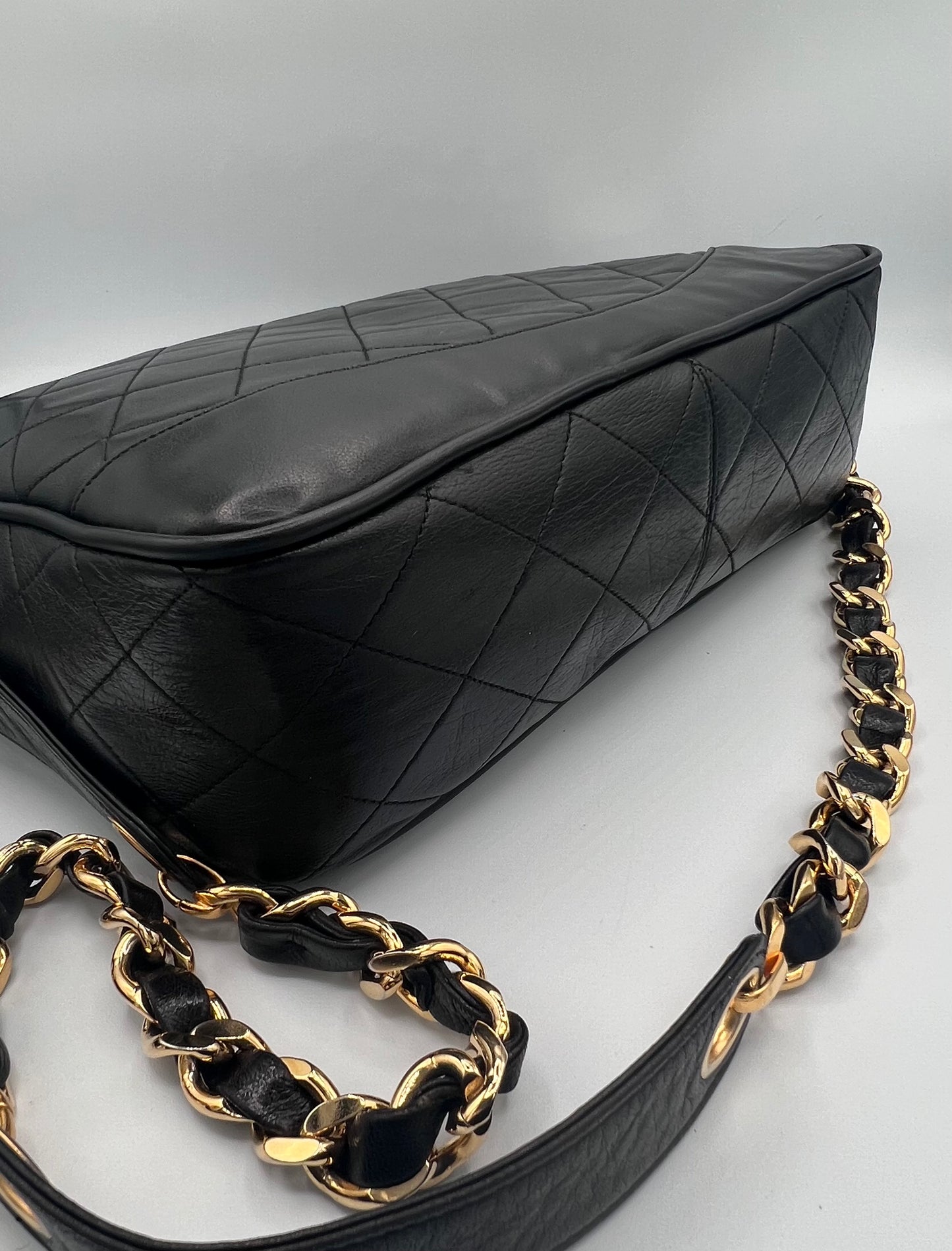 Vintage Chanel Black Leather Camera Bag