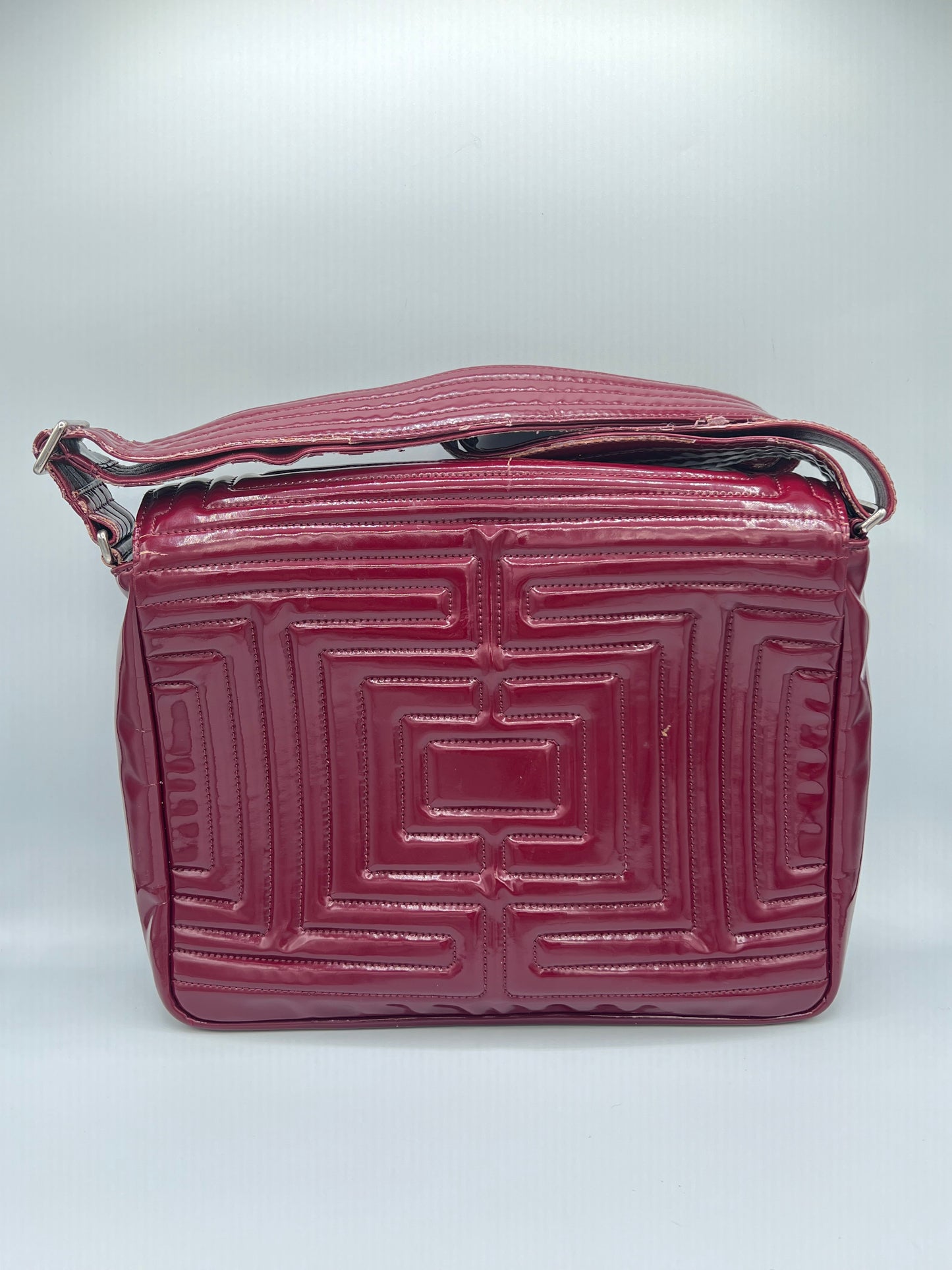 Chanel Bordeaux CC Logo Patent Leather Shoulder Bag