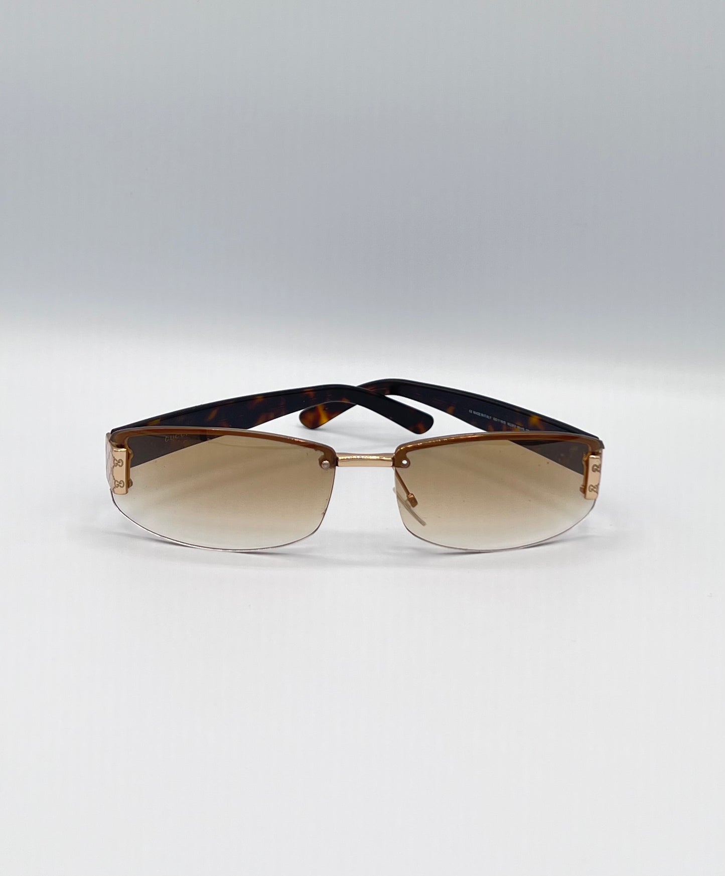 Gucci Vintage Gold and Brown Sunglasses