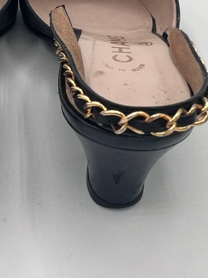 Vintage Chanel Black Slingback Heels