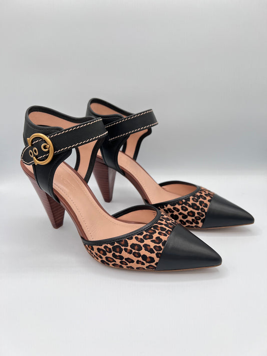 Coach Leopard Pointed-Toe Heels