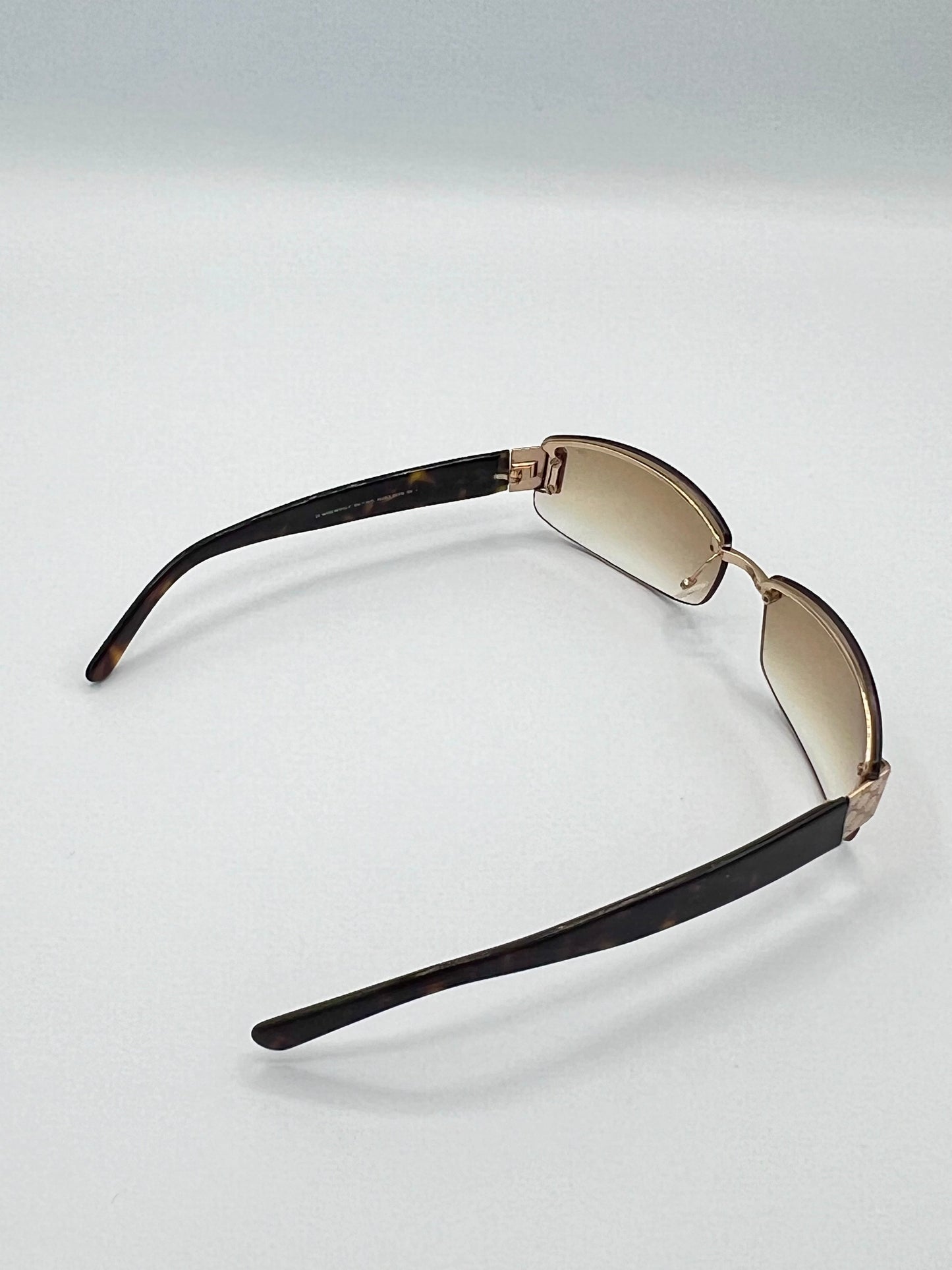 Gucci Vintage Gold and Brown Sunglasses