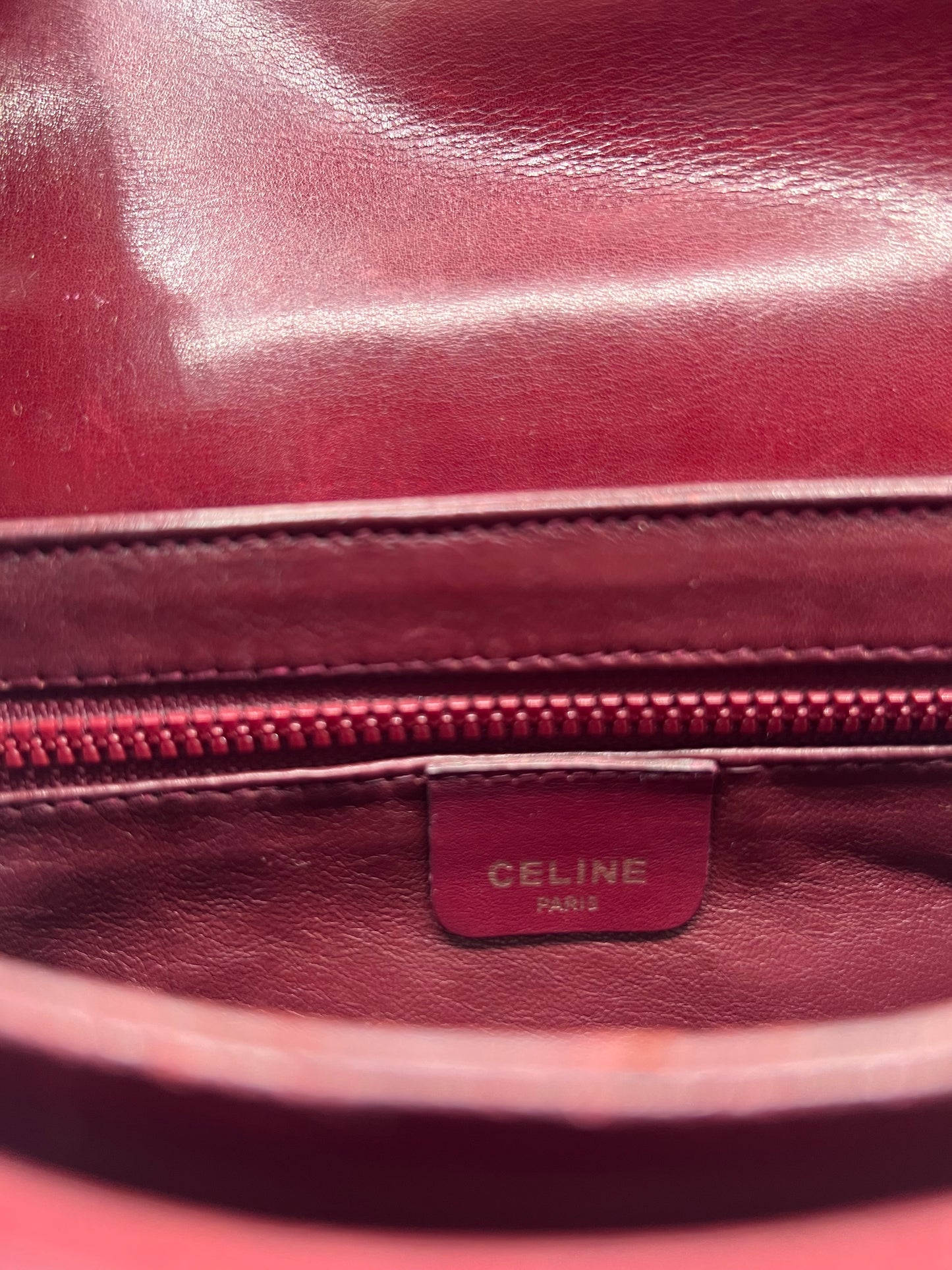 Vintage Celine Triomphe Bordeaux Shoulder Bag