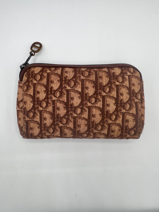 80s Vintage Dior Trotter Brown Pouch