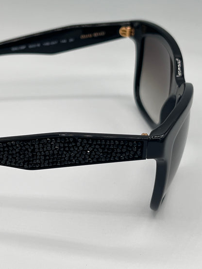 Mui Mui Black Oversized Studded Sunglasses